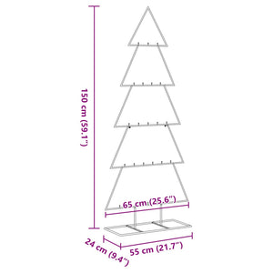 Albero di Natale Decorativo in Metallo Nero 150 cm 4018951