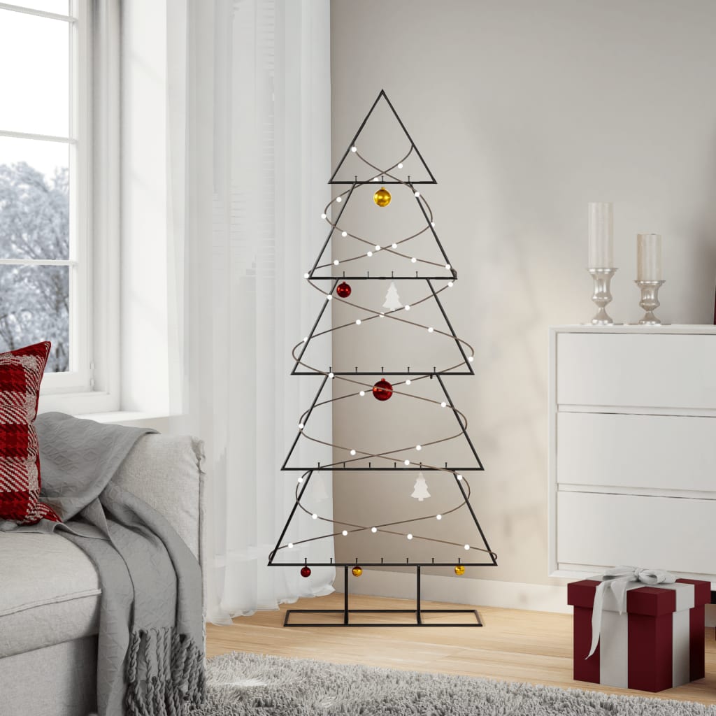 Albero di Natale Decorativo in Metallo Nero 150 cm 4018951