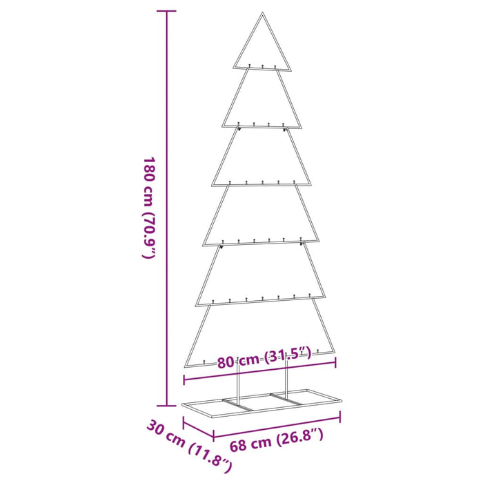 Albero di Natale Decorativo in Metallo Nero 180 cm 4018952