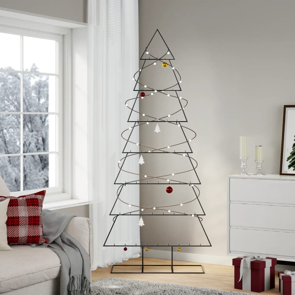 Albero di Natale Decorativo in Metallo Nero 210 cm 4018953