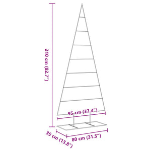 Albero di Natale Decorativo in Metallo Nero 210 cm 4018956