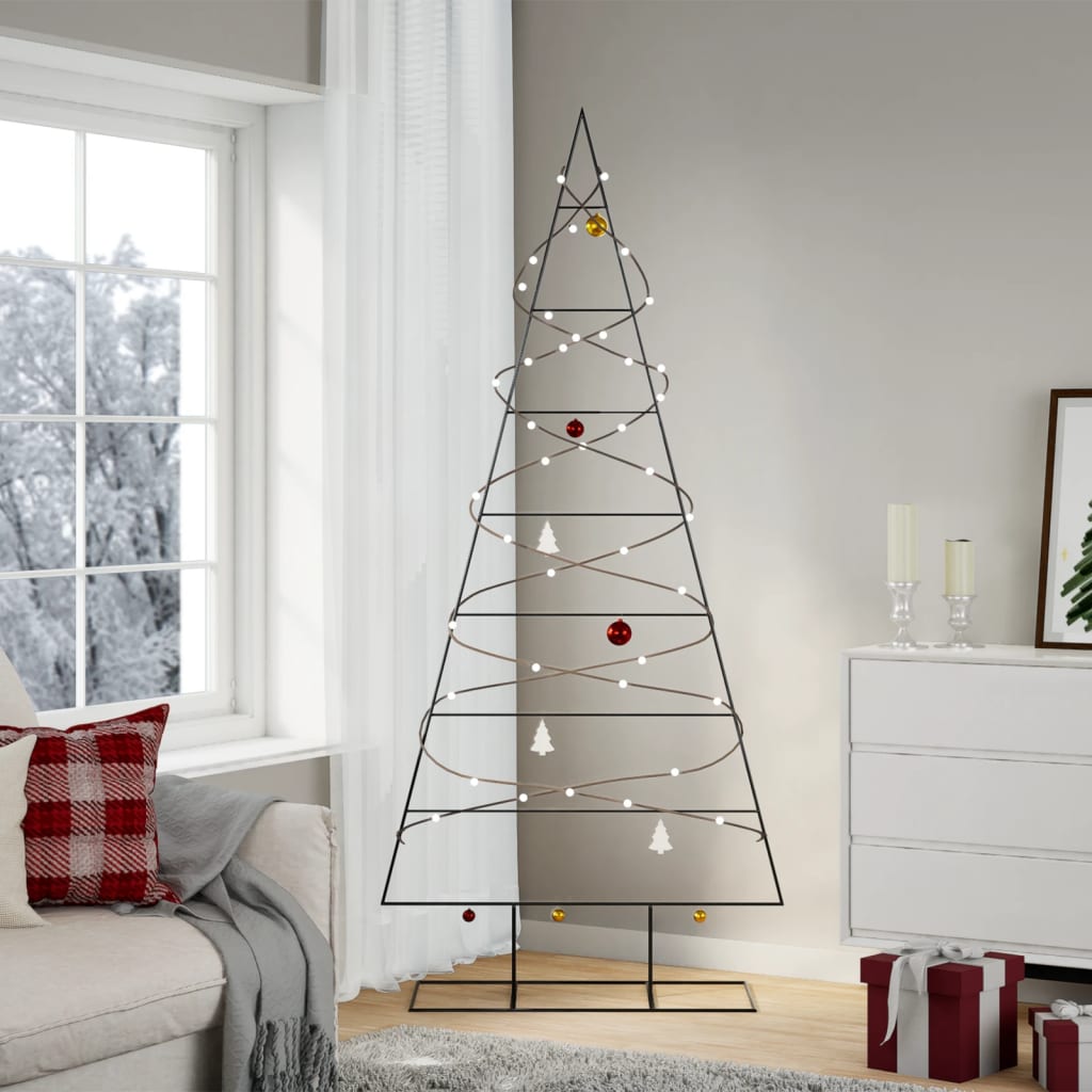 Albero di Natale Decorativo in Metallo Nero 210 cm 4018956