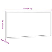 Lavagna Bianca Magnetica con Cornice in Legno di Pino 60x30 cm 4017402