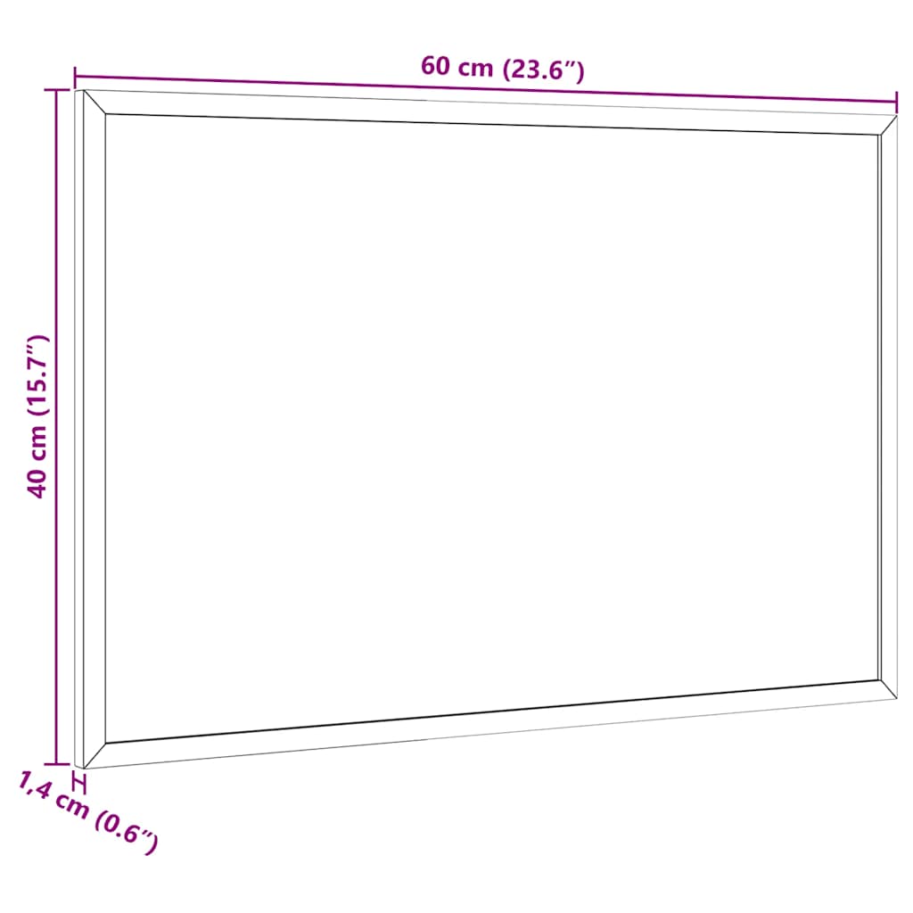 Lavagna Bianca Magnetica con Cornice in Legno di Pino 60x40 cm 4017404