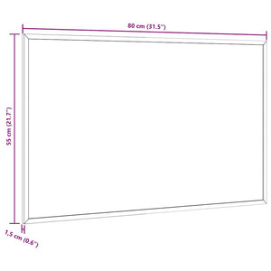 Lavagna Bianca Magnetica con Cornice in Legno di Pino 80x55 cm 4017406