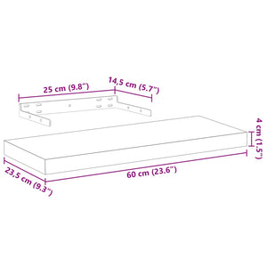 Mensole Pensili 4 pz 60x23,5x4 cm in Truciolato 4010690