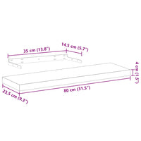 Mensole Pensili 2 pz 80x23,5x4 cm in Truciolato 4010692