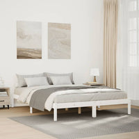 Letto Extra Lungo senza Materasso Bianco 180x200 cm in Pino 852407