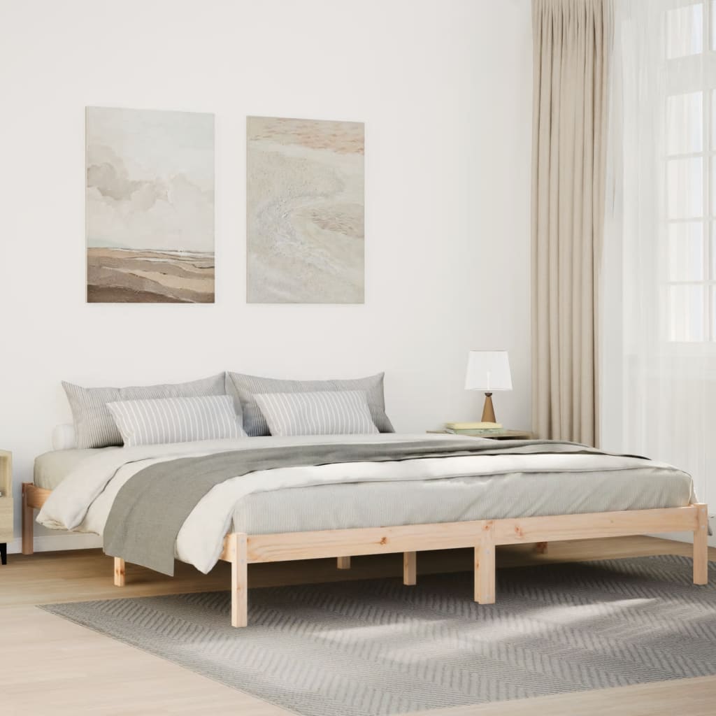 Letto Extra Lungo senza Materasso 180x210 cm in Legno di Pino 852410