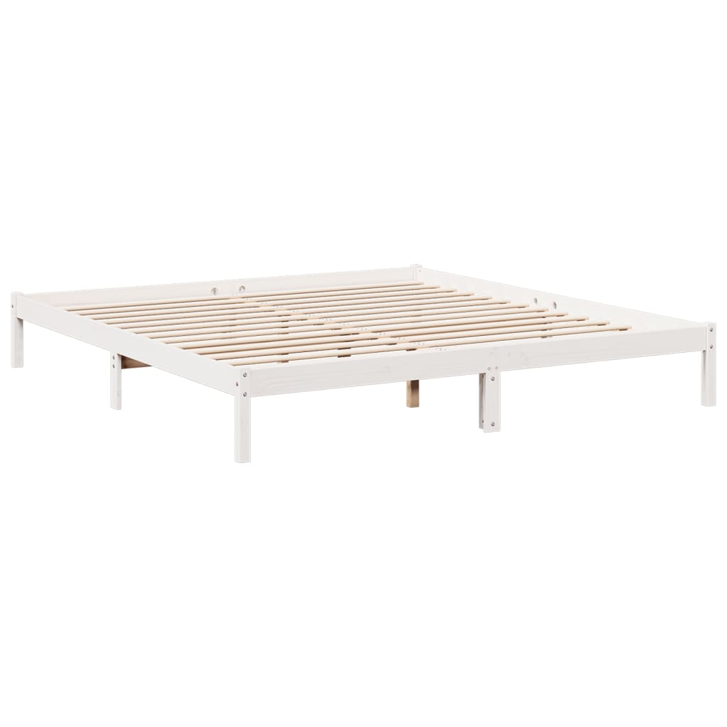 Letto Extra Lungo senza Materasso Bianco 200x210 cm in Pino 852413