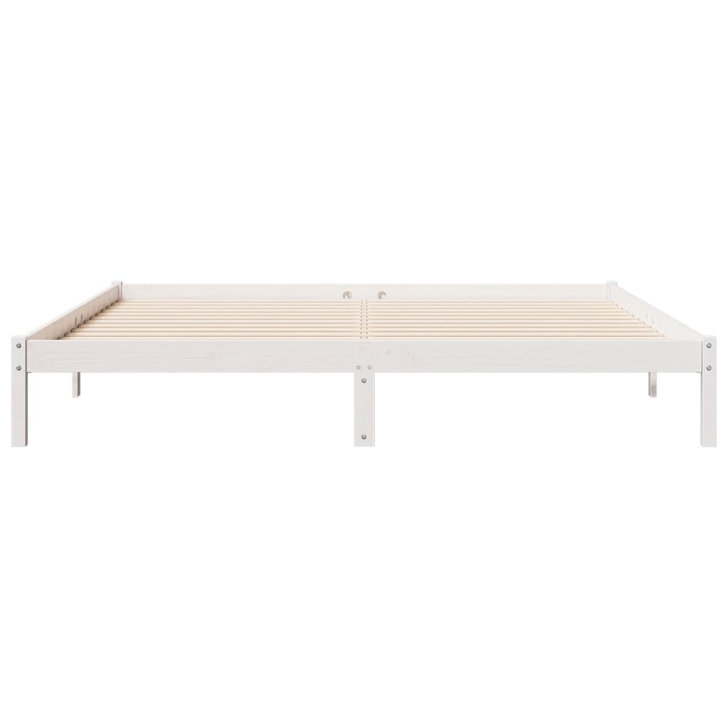 Letto Extra Lungo senza Materasso Bianco 200x210 cm in Pino 852413