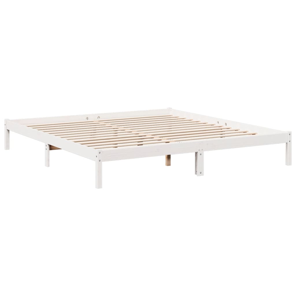 Letto Extra Lungo senza Materasso Bianco 180x220 cm in Pino 852425