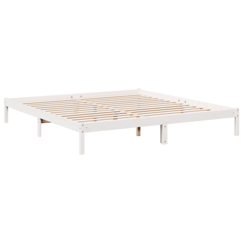 Letto Extra Lungo senza Materasso Bianco 180x220 cm in Pino 852425