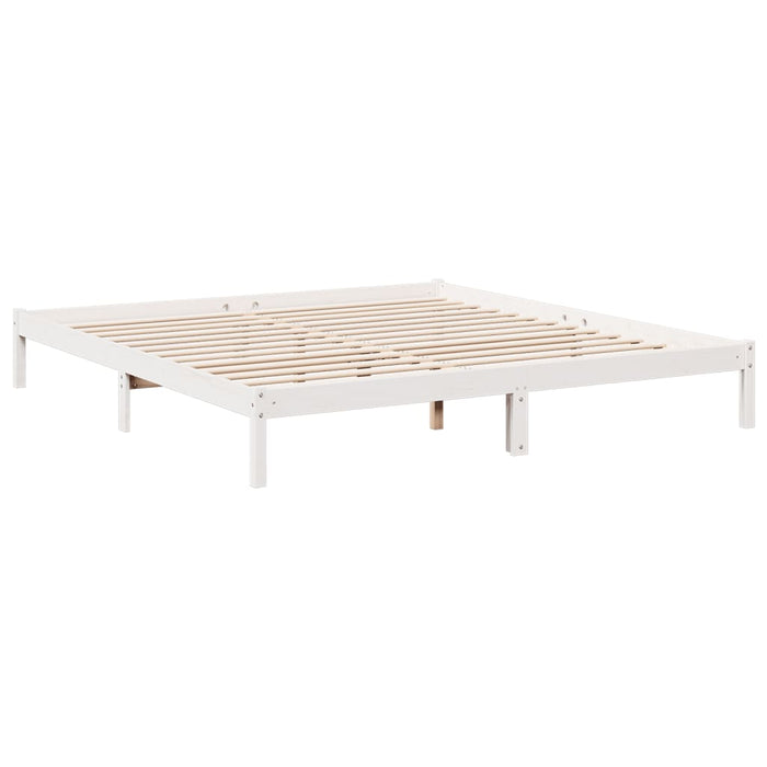 Letto Extra Lungo senza Materasso Bianco 180x220 cm in Pino 852425