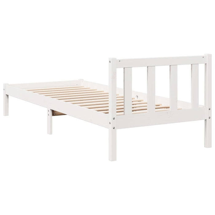 Letto Extra Lungo senza Materasso Bianco 80x220 cm in Pino 852443