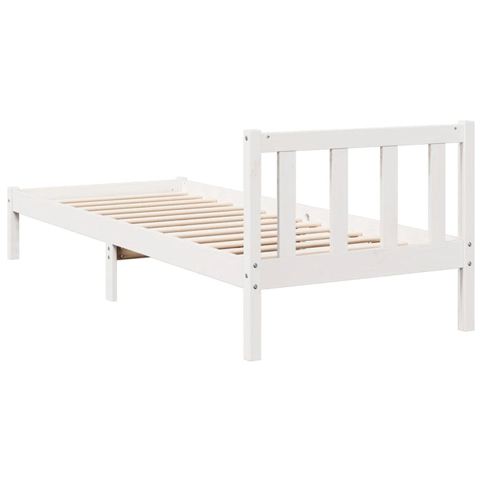 Letto Extra Lungo senza Materasso Bianco 90x220 cm in Pino 852445