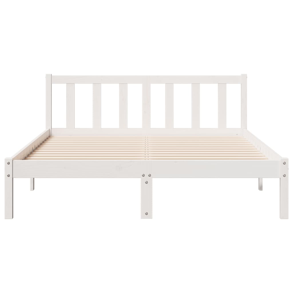 Letto Extra Lungo senza Materasso Bianco 140x220 cm in Pino 852449