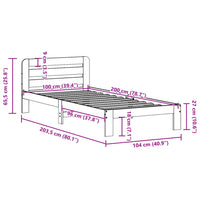 Giroletto senza Materasso 100x200 cm in Legno Massello di Pino 855543