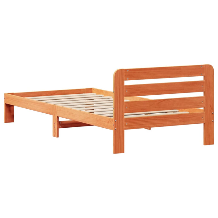 Letto senza Materasso Marrone Cera 100x200 cm in Legno di Pino 855545