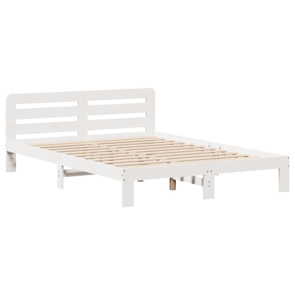 Letto senza Materasso Bianco 150x200 cm Legno Massello di Pino 855553