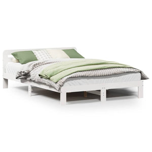 Letto senza Materasso Bianco 160x200 cm Legno Massello di Pino 855556