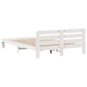 Letto senza Materasso Bianco 160x200 cm Legno Massello di Pino 855556