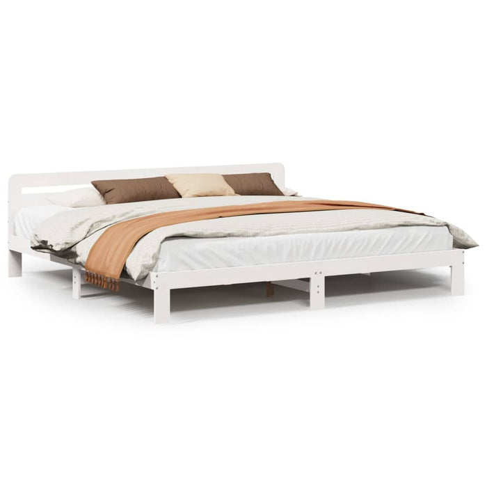 Letto senza Materasso Bianco 180x200 cm Legno Massello di Pino 855559