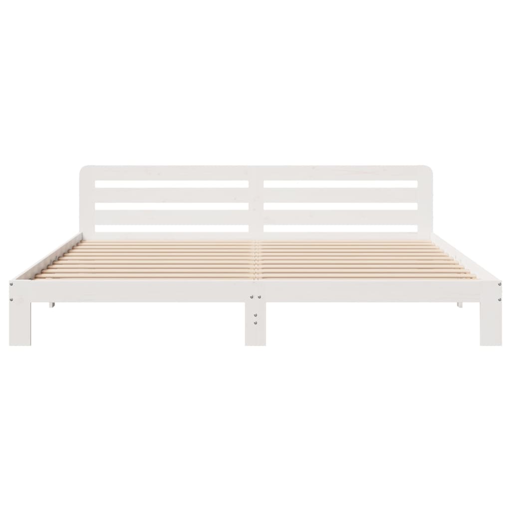 Letto senza Materasso Bianco 180x200 cm Legno Massello di Pino 855559