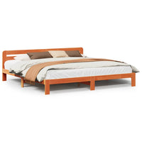 Letto senza Materasso Marrone Cera 200x200 cm in Legno di Pino 855563