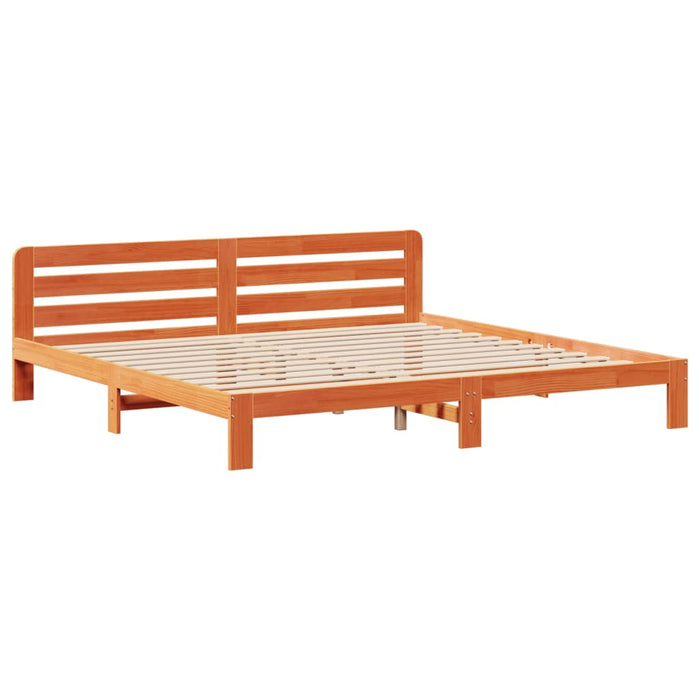 Letto senza Materasso Marrone Cera 200x200 cm in Legno di Pino 855563