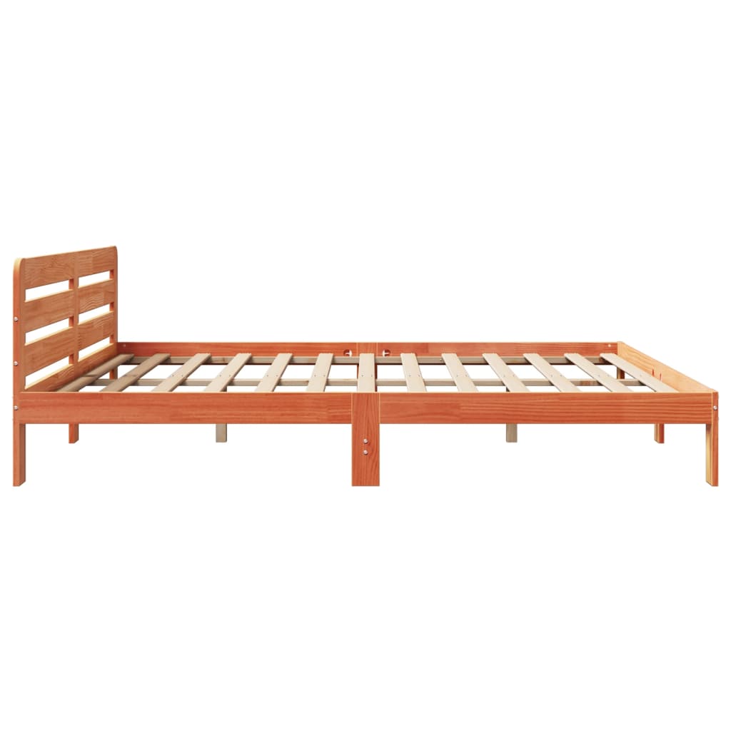 Letto senza Materasso Marrone Cera 200x200 cm in Legno di Pino 855563