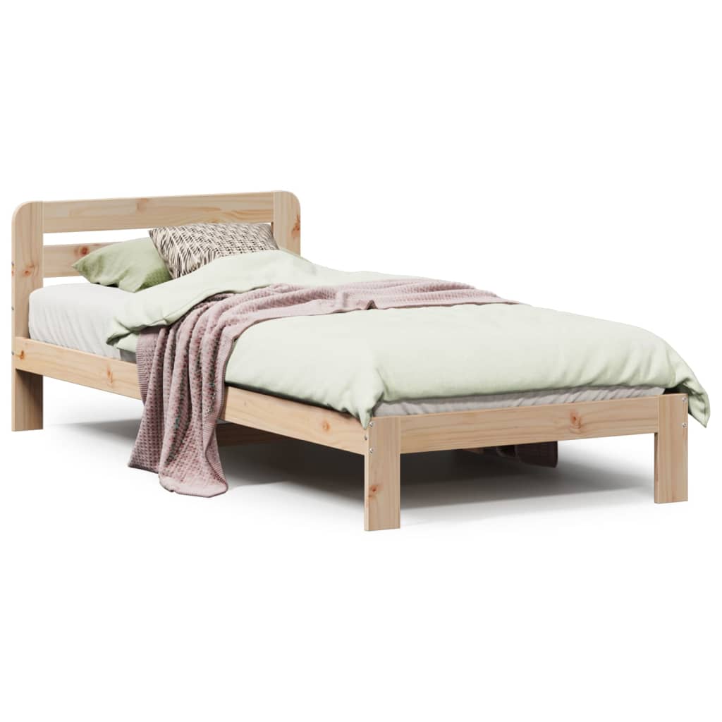 Letto senza Materasso 75x190 cm in Legno Massello Pino 855564