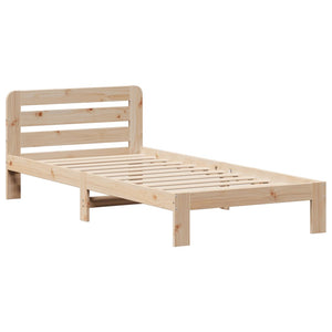 Letto senza Materasso 75x190 cm in Legno Massello Pino 855564