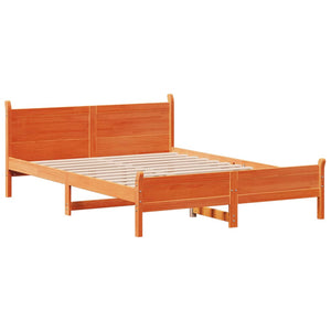 Letto senza Materasso Marrone Cera 160x200 cm in Legno di Pino 855587