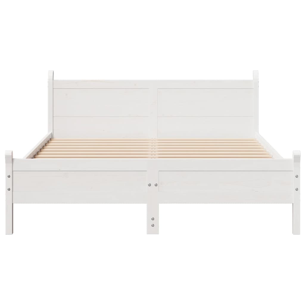 Letto senza Materasso Bianco 150x200 cm Legno Massello di Pino 855589