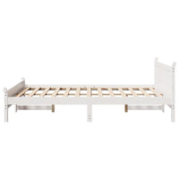 Letto senza Materasso Bianco 150x200 cm Legno Massello di Pino 855589