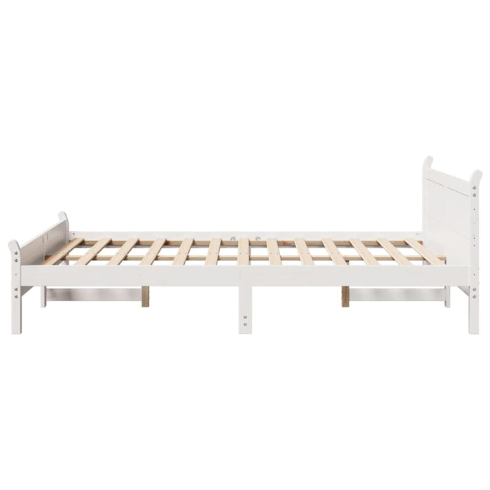 Letto senza Materasso Bianco 150x200 cm Legno Massello di Pino 855589