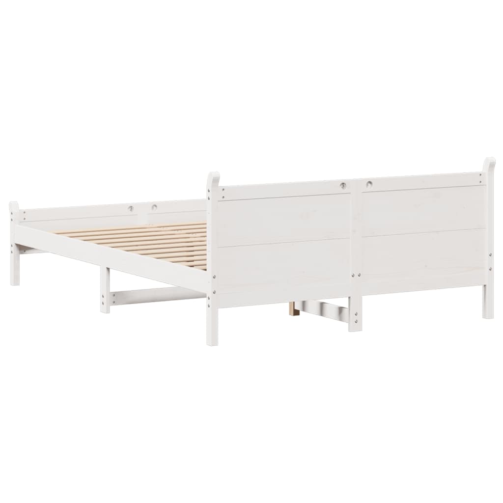 Letto senza Materasso Bianco 150x200 cm Legno Massello di Pino 855589