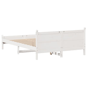 Letto senza Materasso Bianco 150x200 cm Legno Massello di Pino 855589