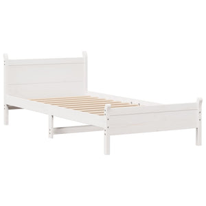 Letto senza Materasso Bianco 90x200 cm Legno Massello di Pino 855601