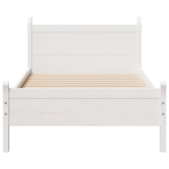 Letto senza Materasso Bianco 90x200 cm Legno Massello di Pino 855601