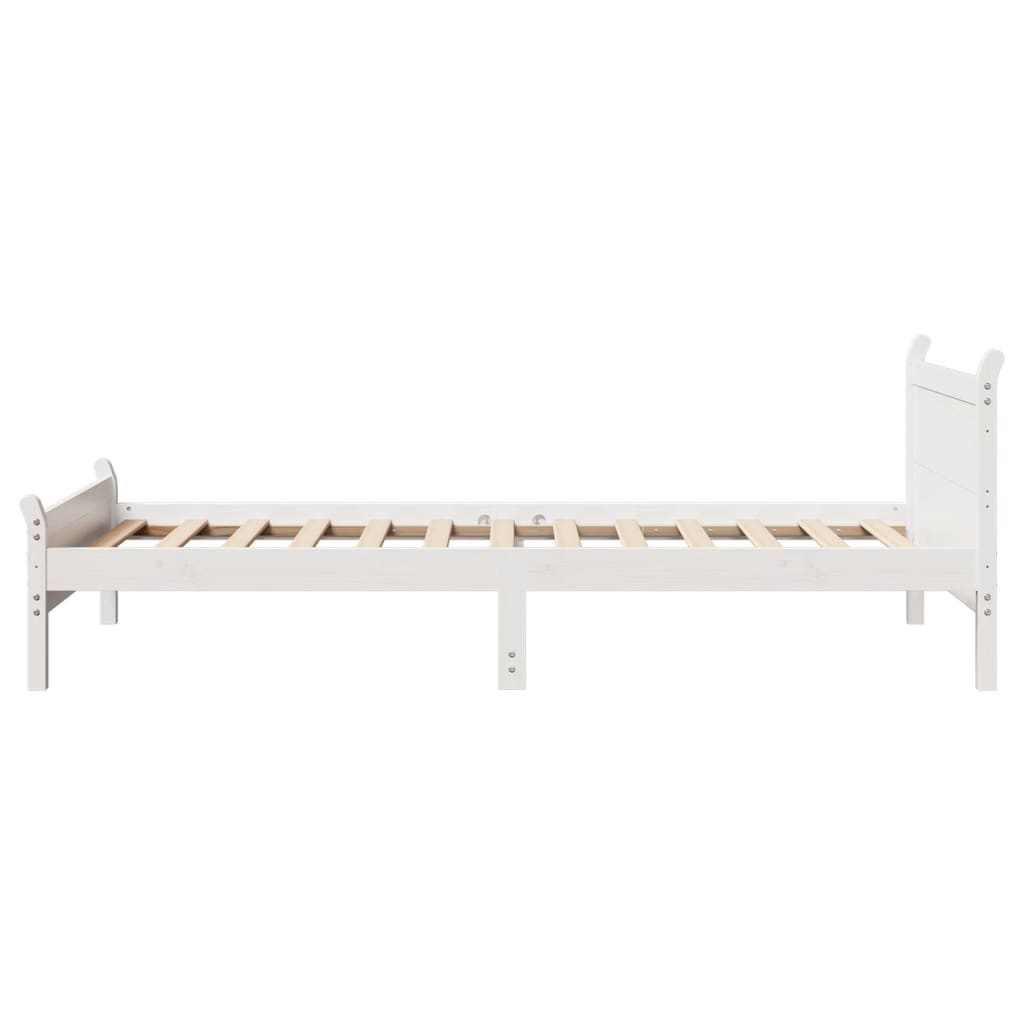 Letto senza Materasso Bianco 90x200 cm Legno Massello di Pino 855601