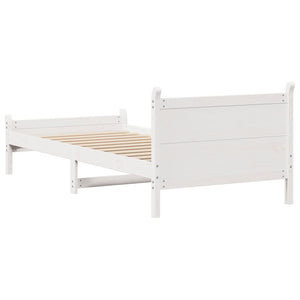 Letto senza Materasso Bianco 90x200 cm Legno Massello di Pino 855601