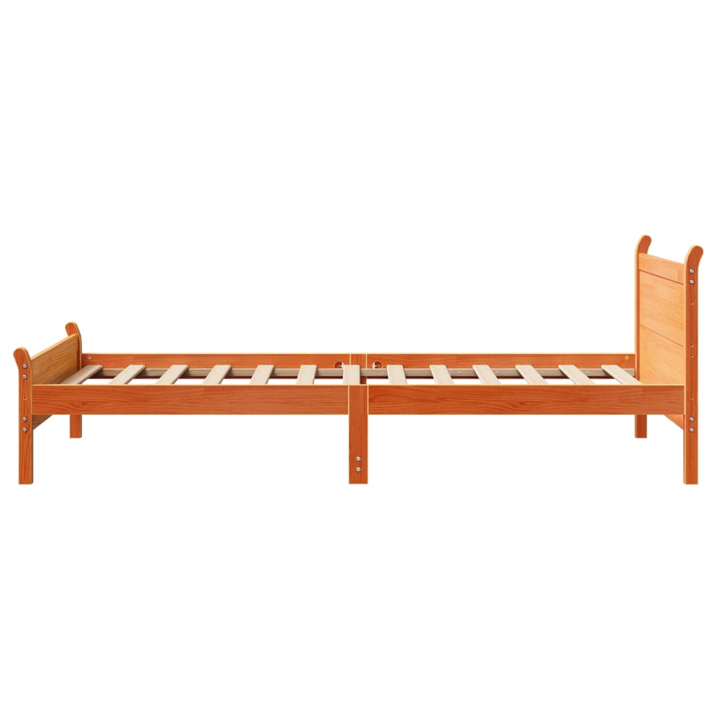 Letto senza Materasso Marrone Cera 90x200 cm Legno di Pino 855602