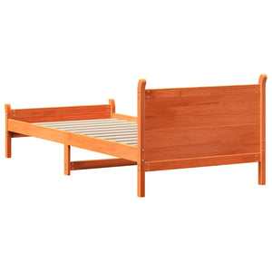 Letto senza Materasso Marrone Cera 90x200 cm Legno di Pino 855602