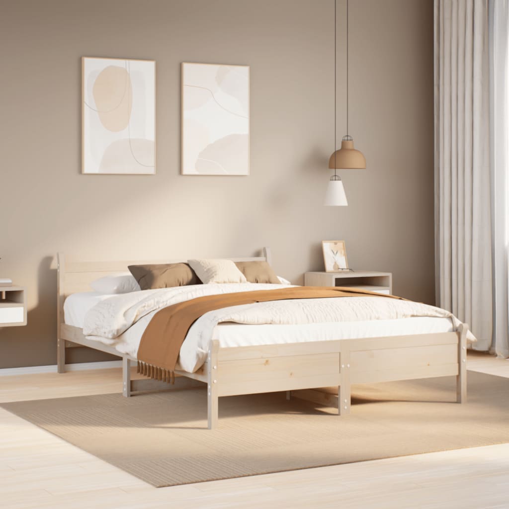 Letto senza Materasso 120x190 cm in Legno Massello di Pino 855609