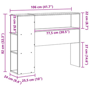 Testiera con Ripiani Marrone Cera 100 cm in Legno di Pino 855641