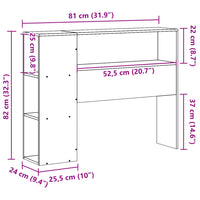 Testiera con Ripiani Bianca 75 cm in Legno Massello di Pino 855646