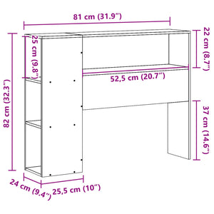 Testiera con Ripiani Bianca 75 cm in Legno Massello di Pino 855646