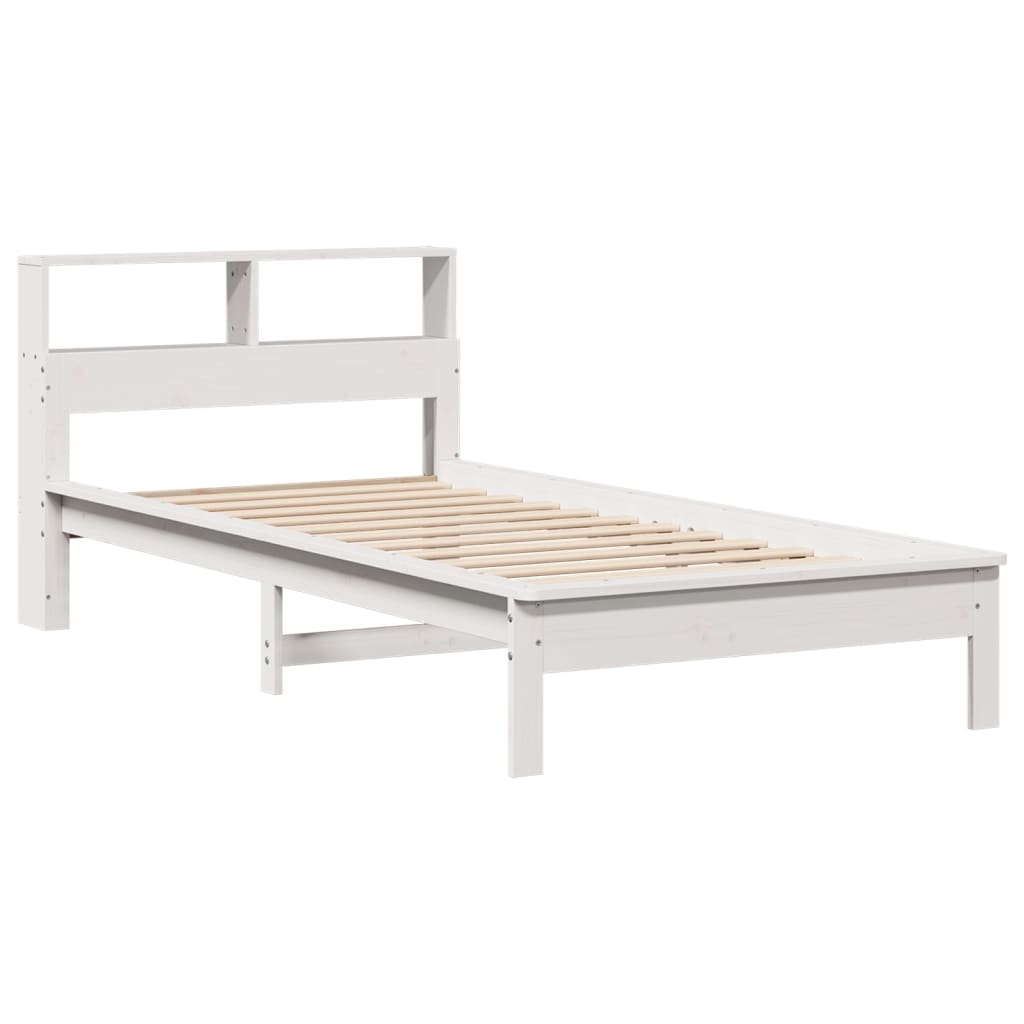 Letto Libreria senza Materasso Bianco 100x200 cm Legno di Pino 855718